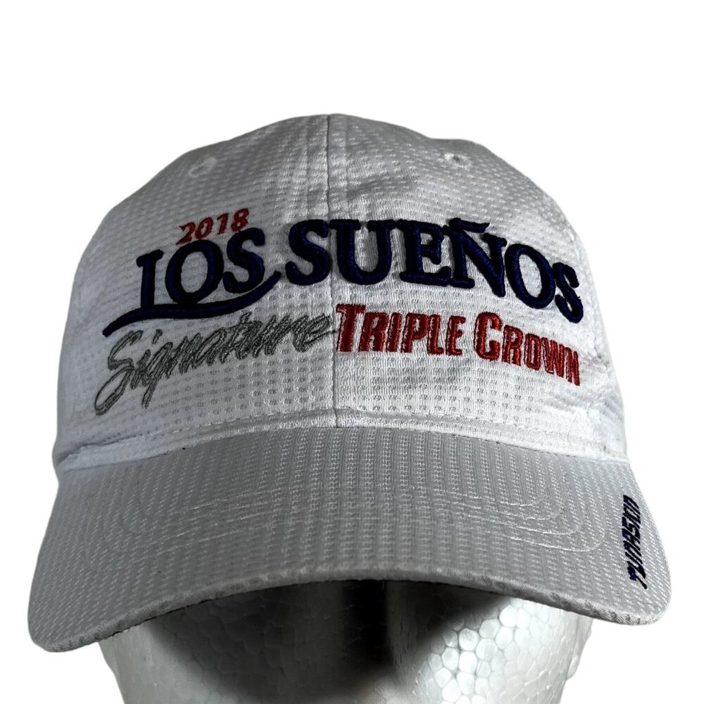 TunaSkin Los Suenos Signature Triple Crown White Adjustable Hook and Loop Hat